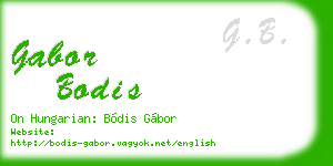 gabor bodis business card